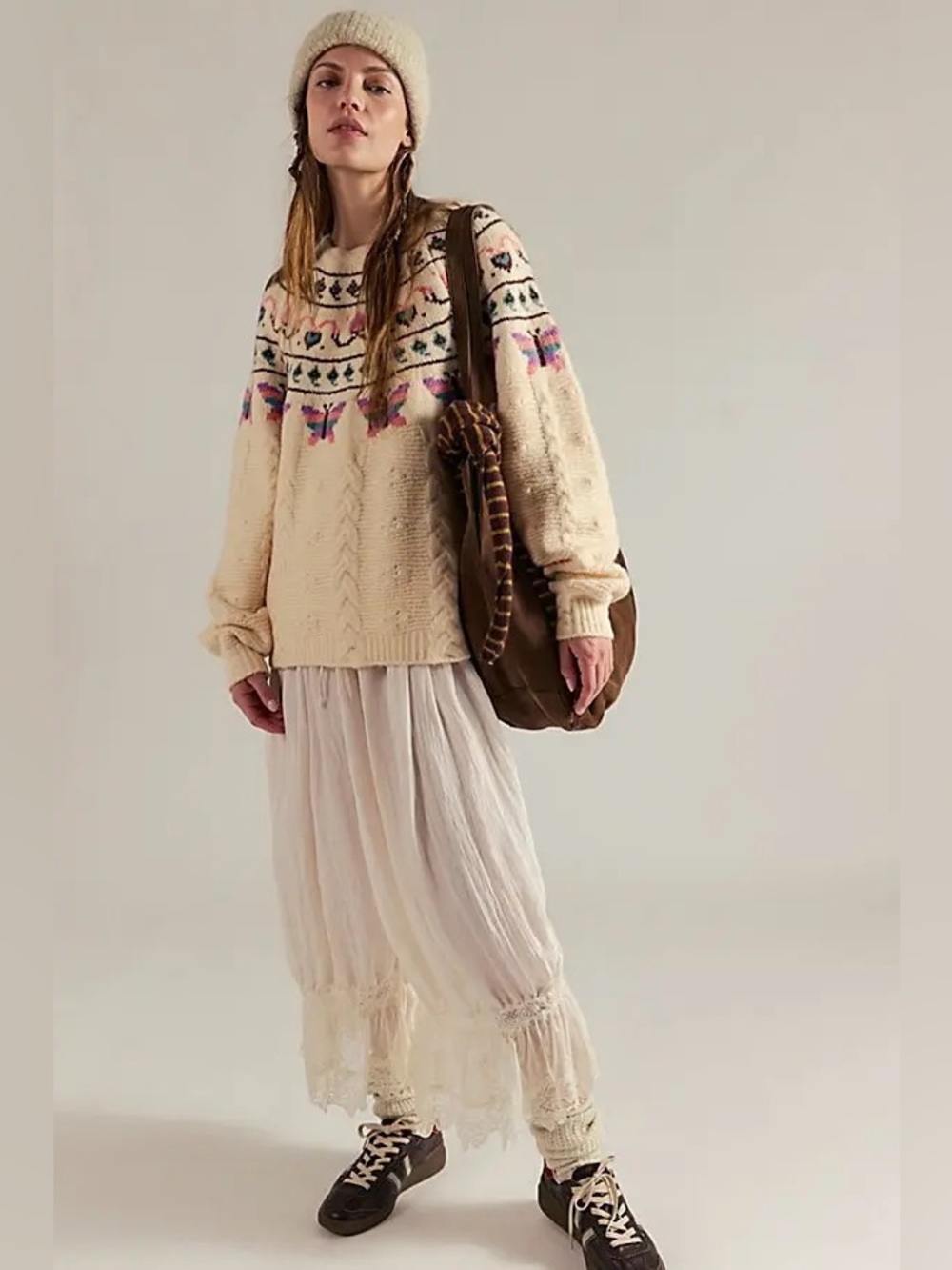 Free People Blooming Bobbles Knit Sweater~Neutral Combo 🦋 - Picture 2 of 4